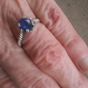 1 karat oval blue kyanite sterling silver solitair